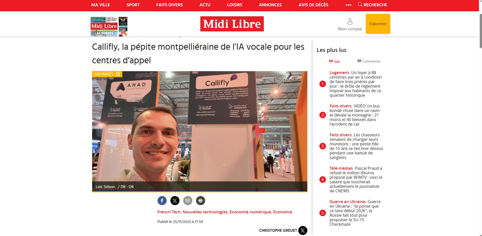 Midi Libre parle de Callifly